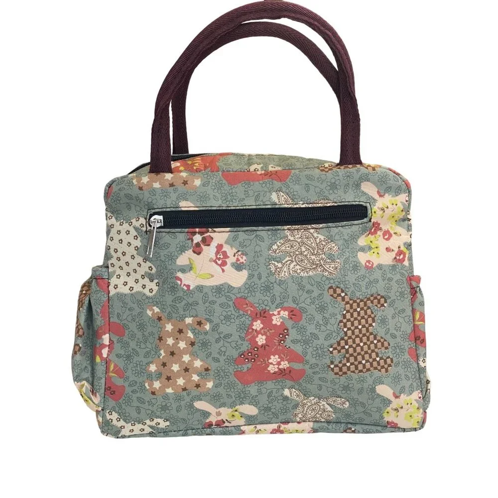 Lunch Bag Cooler Meal Prep Food Dinner Makeup Bag Women Kids Rabbit Bunny New - Picture 6 of 7